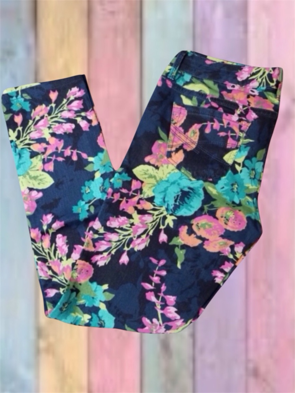 Aeropostale Navy Blue Floral Ashley Ultra Skinny Jeans NWOT
